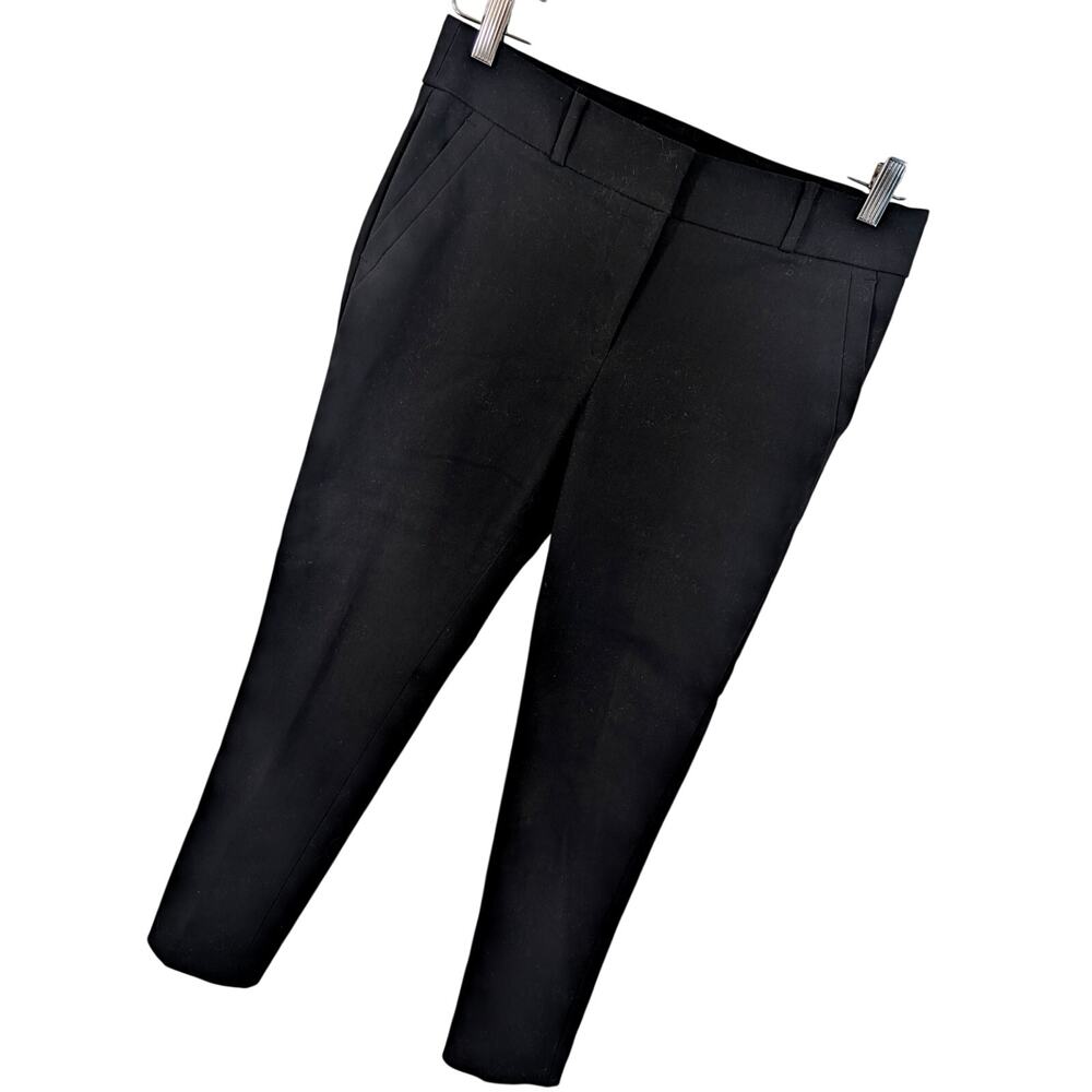 LOFT PETITES! RICH BLACK TROUSER STYLE STRETCH SKINNY PANTS, MIDRISE! SZ 6P